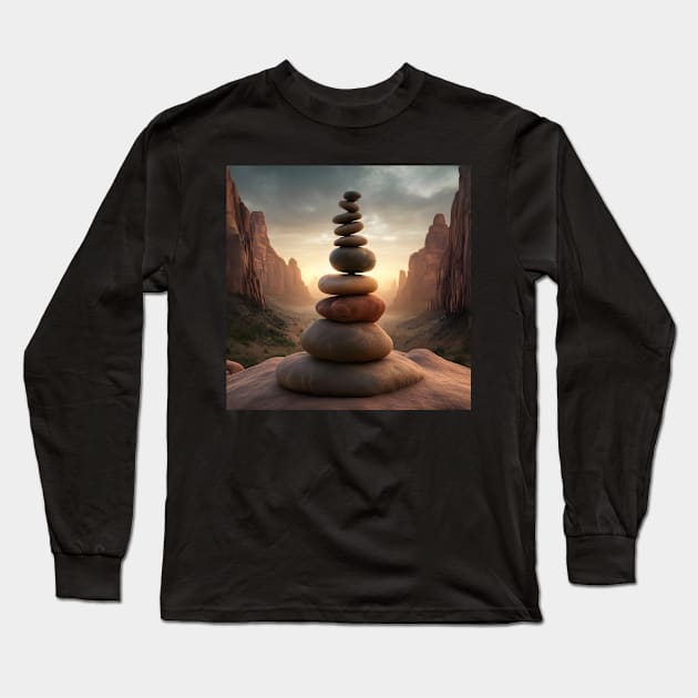 STONE ROCK BALANCING Long Sleeve T-Shirt by ThesePrints